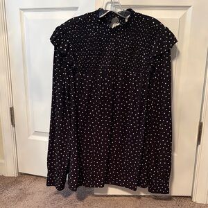 LOFT Black and White Polka Dot Blouse
